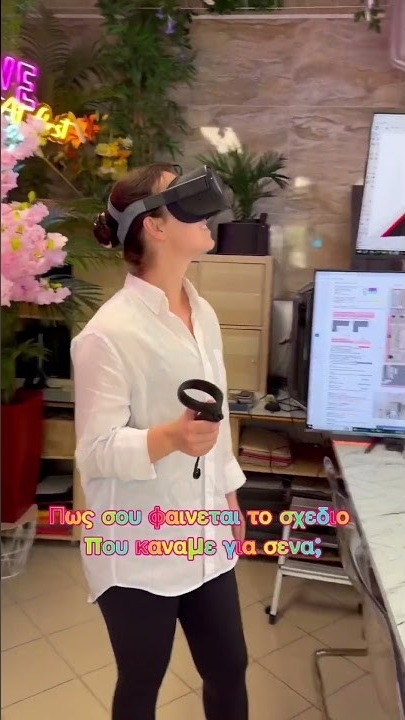 Our client experiencing her new nails bar, through virtual reality.