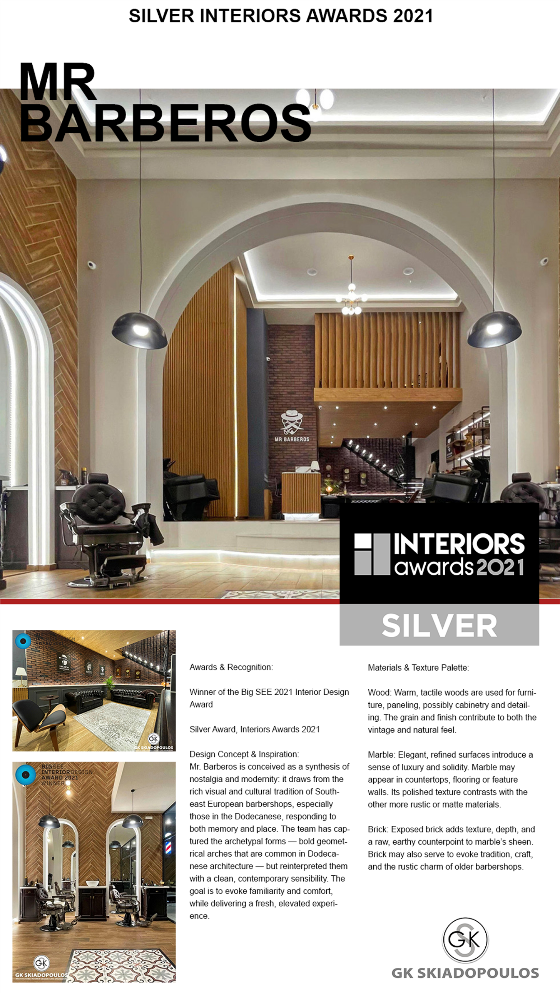 Mr. Barberos – Interiors Awards 2021 Silver