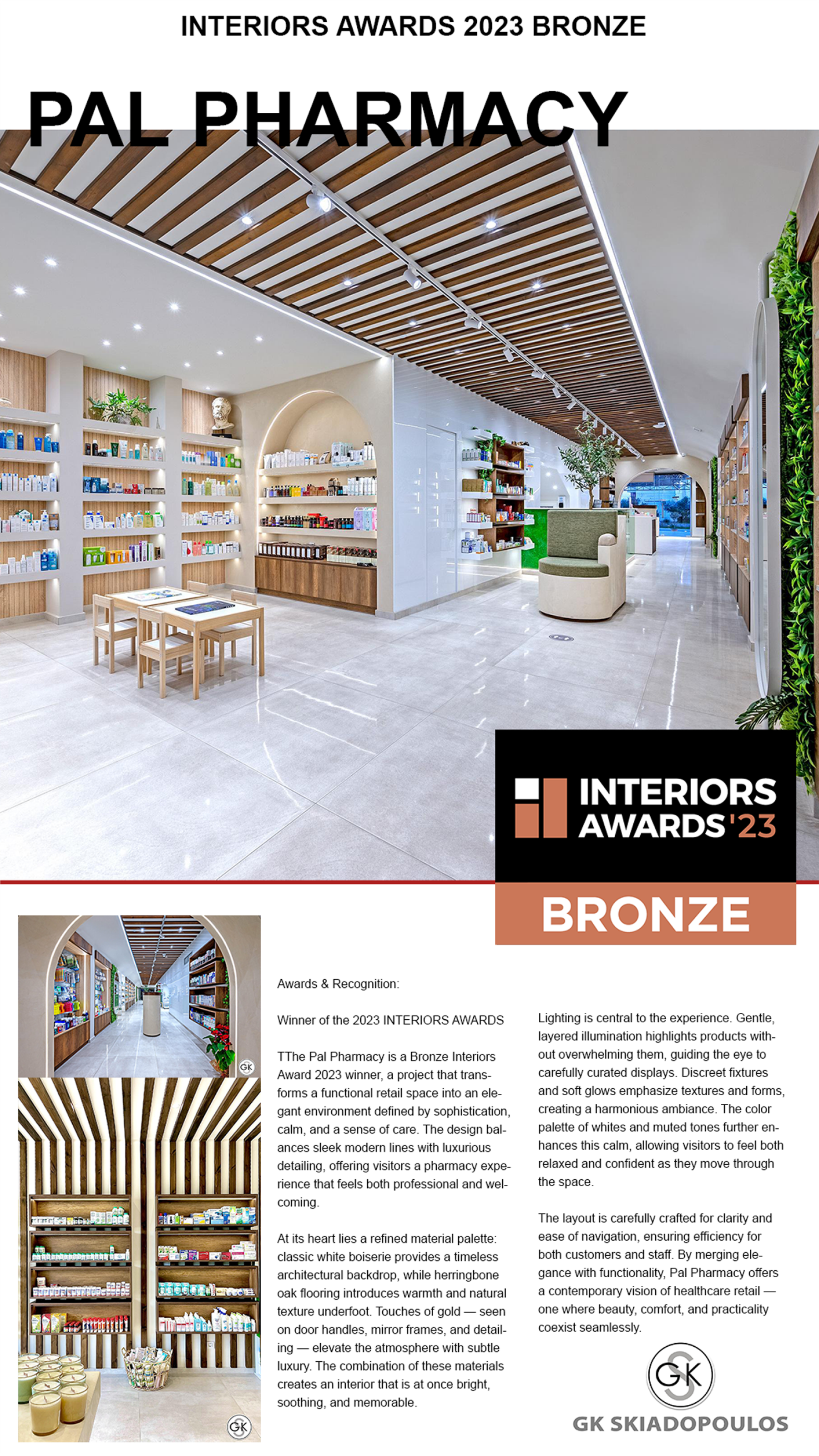 Pal Pharmacy – Interiors Awards 2023 Bronze
